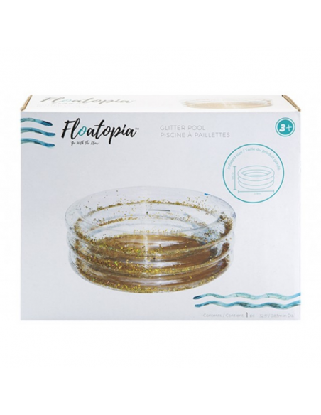 PISCINA TRANSPARENT AMB PURPURINA DAURADA 90X30CM