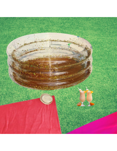 PISCINA TRANSPARENT AMB PURPURINA DAURADA 90X30CM