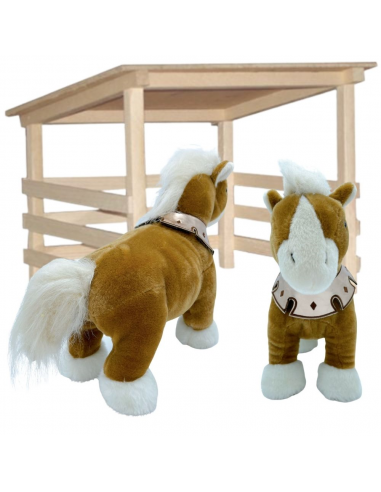 CABALLO MARRON CON COLLAR 30CM