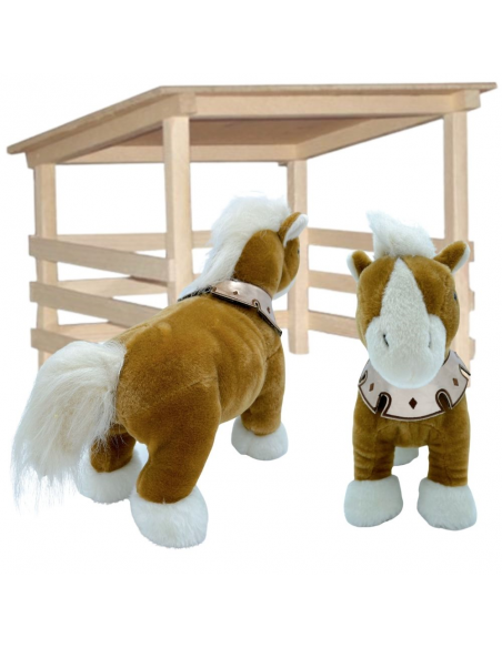 CABALLO MARRON CON COLLAR 30CM