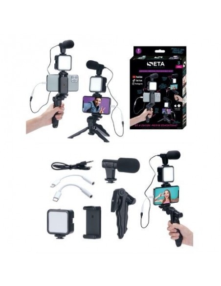 MICRO LLUM PER A MÒBIL XARXES SOCIALS SETA 7PC VLOGGING KIT