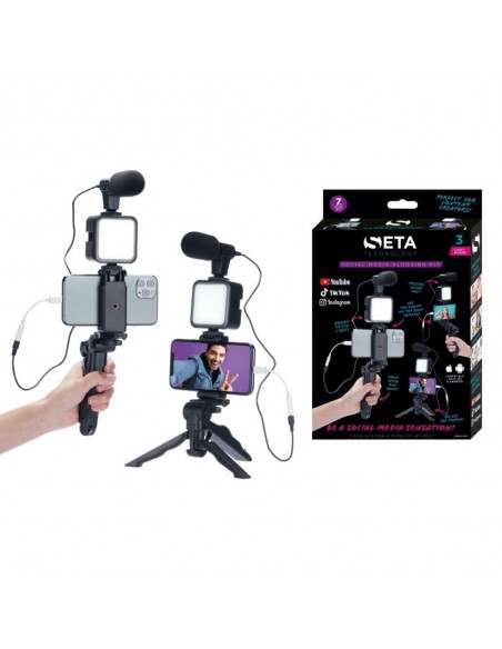 MICRO LLUM PER A MÒBIL XARXES SOCIALS SETA 7PC VLOGGING KIT