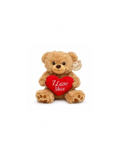 OSO MARRÓN CON CORAZÓN 20CM "I LOVE YOU"