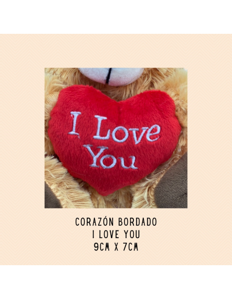 OSO VALENTIN CON CORAZÓN I LOVE YOU 20 CM