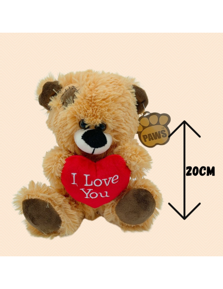 OSO VALENTIN CON CORAZÓN I LOVE YOU 20 CM