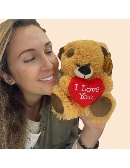OSO VALENTIN CON CORAZÓN I LOVE YOU 20 CM
