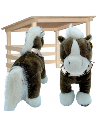 CABALLO MARRON OSCURO CON COLLAR 30CM